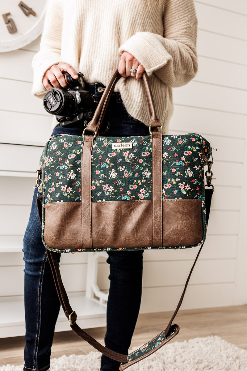 Floral Photography Business Company Name Camera Tote Bag