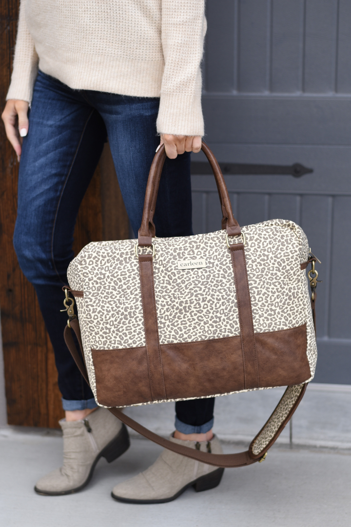 [Slight Defect] Down to Business Canvas Camera Bag - Leopard