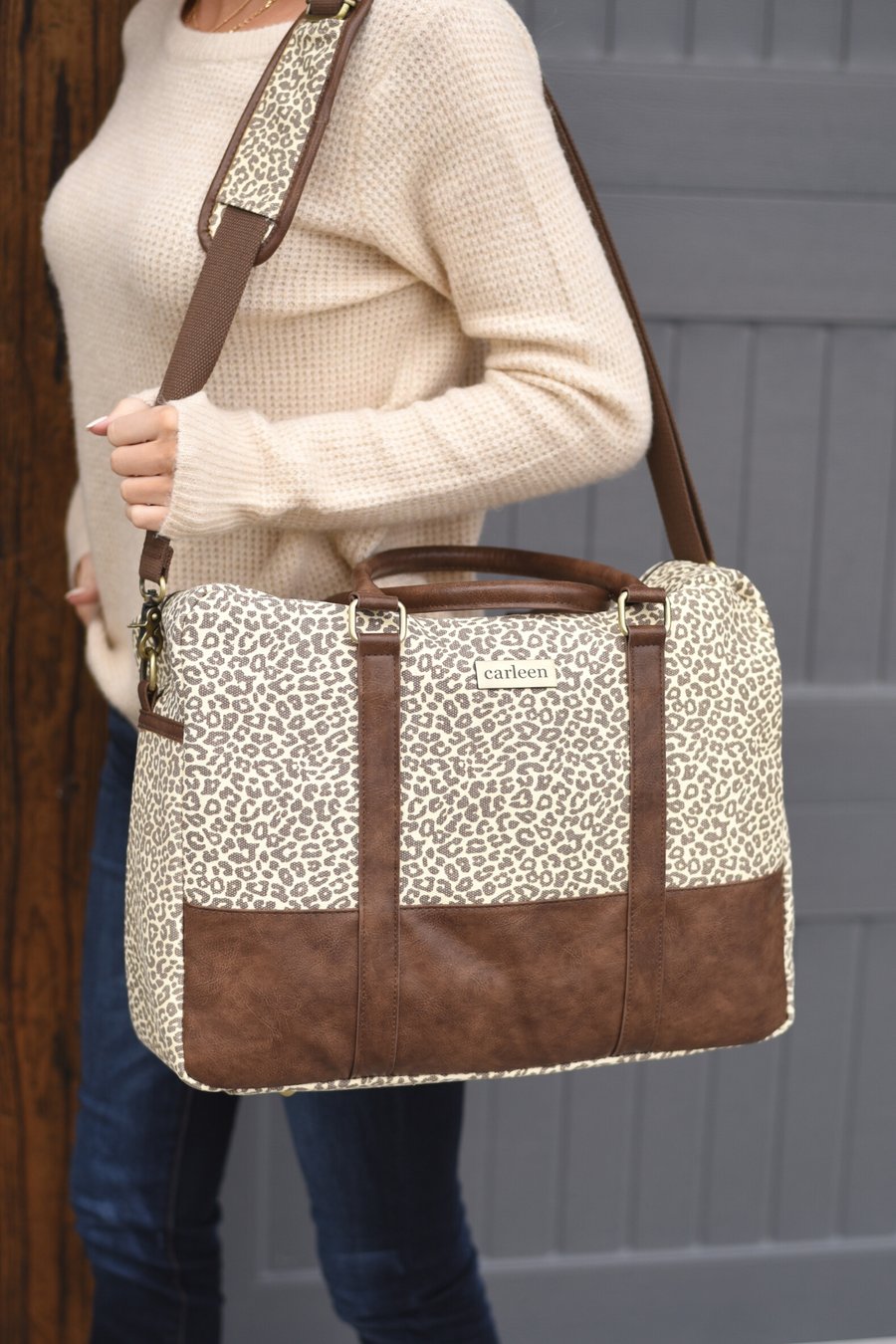 Down to Business Canvas Camera Bag - Leopard